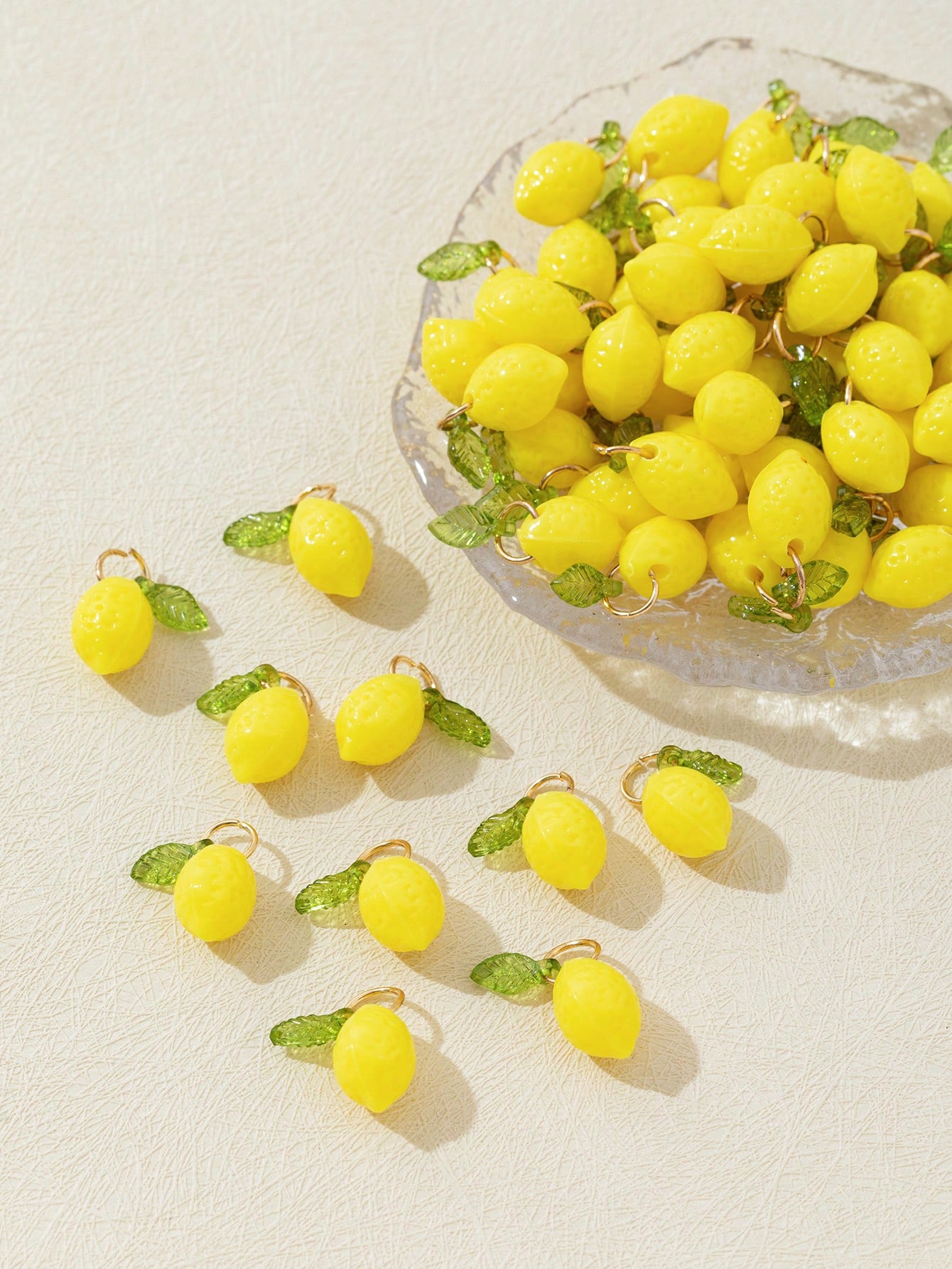 Resin Craft Material - 10 Buah Liontin Resin Lemon 3D,