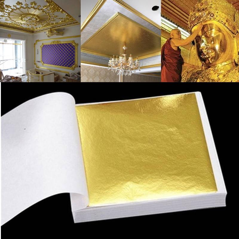 Gold Foil Flakes - 100 buah lembar murni 24K daun
