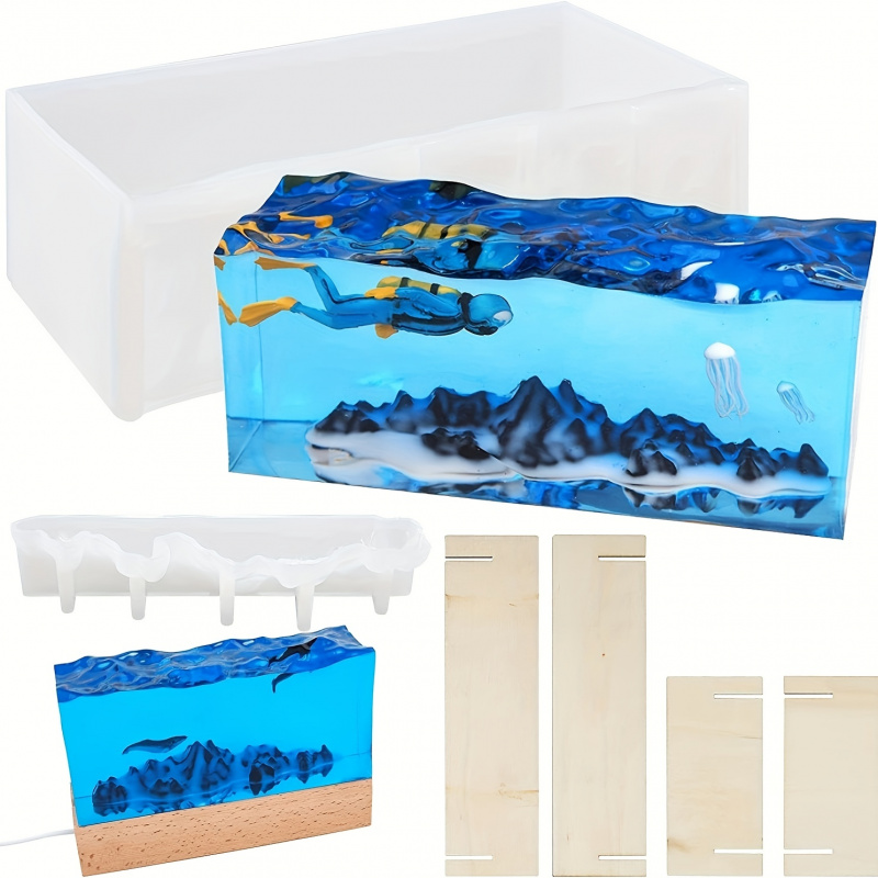 Resin Ocean Wave Mold - 1Set Cetakan Resin Gelombang Laut Resin