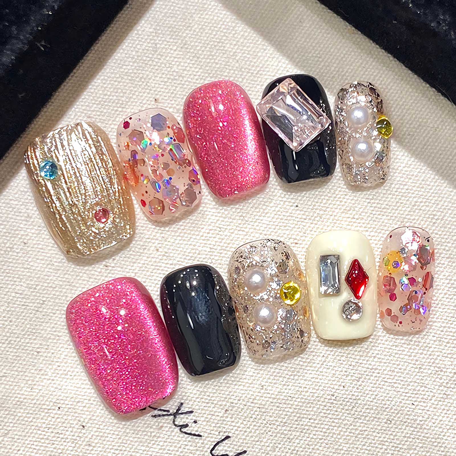 Resin Craft Material - Buatan tangan Tekan pada kuku Glitter