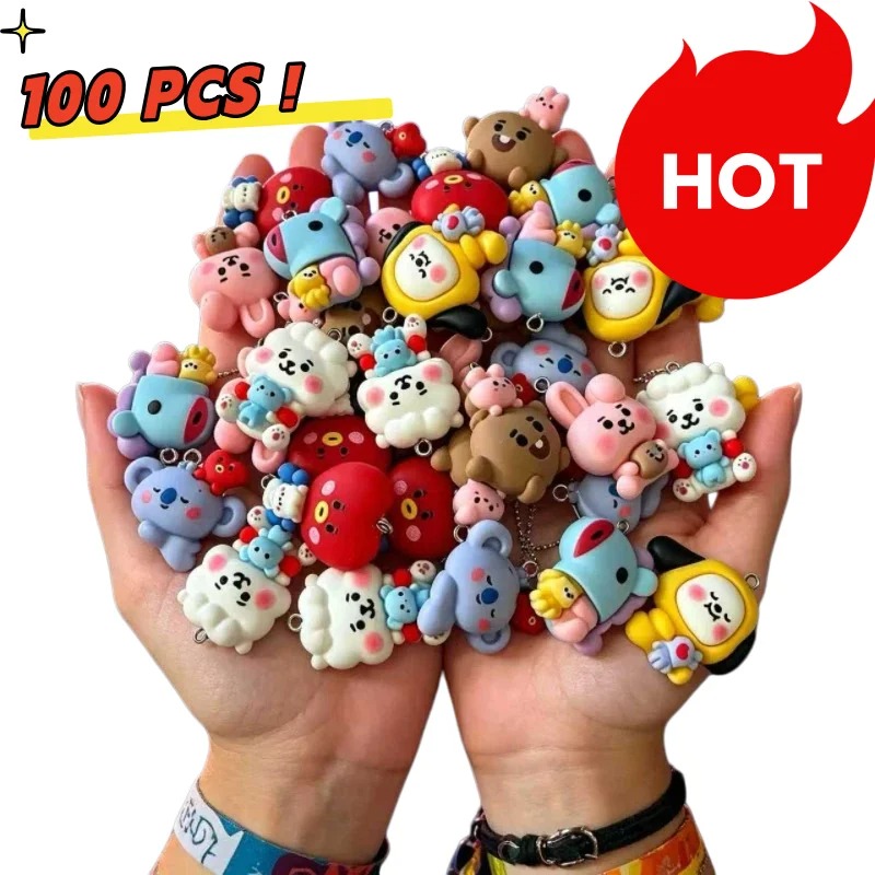 Resin Crafts - 7pcs BT21 Resin Kartun Charm Aksesoris