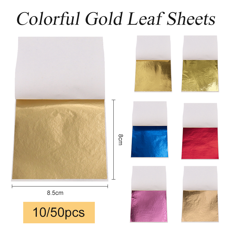Gold Foil Flakes - 8X8.5Cm Kertas Foil Tembaga Lembaran Daun