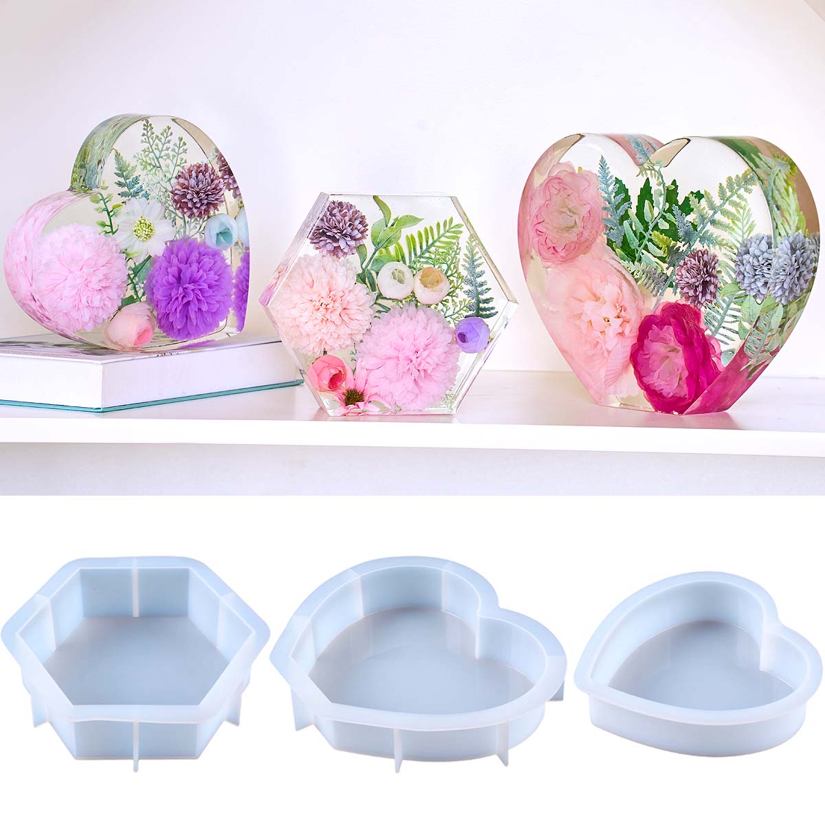Cetakan Silikon Hati Besar DIY - Resin Craft Ideas ulasan dan harga
