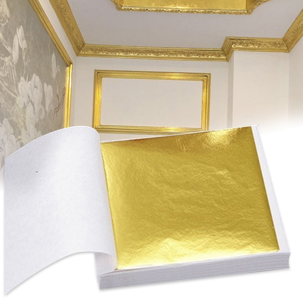 100 buah desain kerajinan seni - Gold Foil Flakes ulasan dan harga