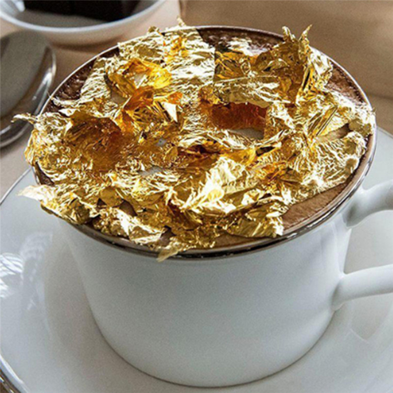 100 buah lembar murni 24K daun - Gold Foil Flakes ulasan dan harga