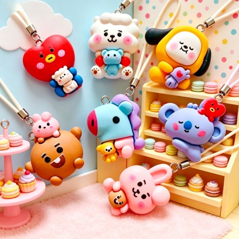 7pcs BT21 Resin Kartun Charm A - Resin Crafts ulasan dan harga